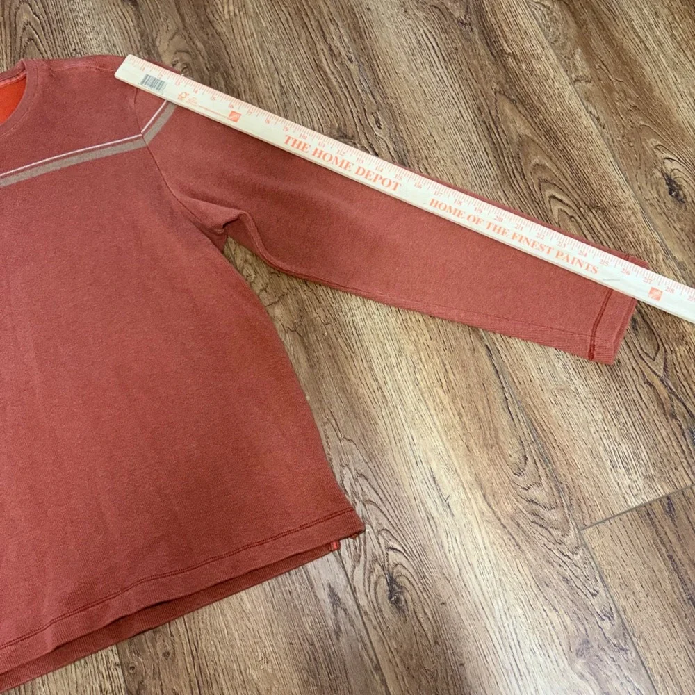 Banana Republic Mens‎ L Burnt Orange Cotton Stripe Crewneck Sweater Skater y2k